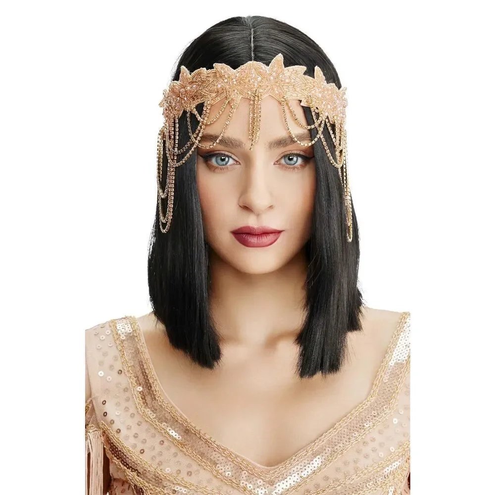 NWT 1920s Beaded Rhinestone Headband Flapper Gatsby
